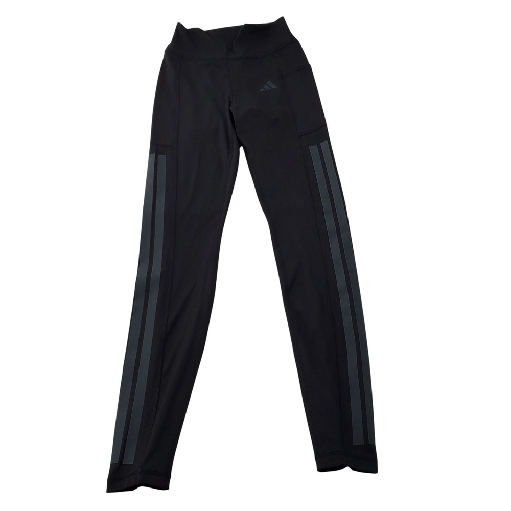 Adidas XS Optime 1/1 Training Full Length Tights Black High Rise Legging Stretch